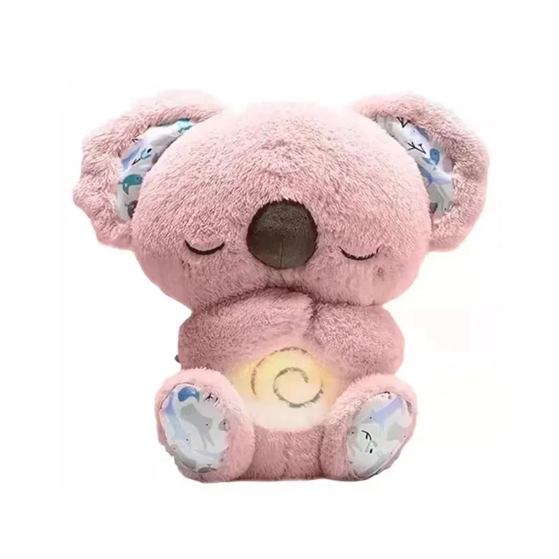 Breathing Koala with Light Sound Baby Sleeping Companion Soothe Koala Musical Stuffed Plush Toy Newborn Sensory Comfortable