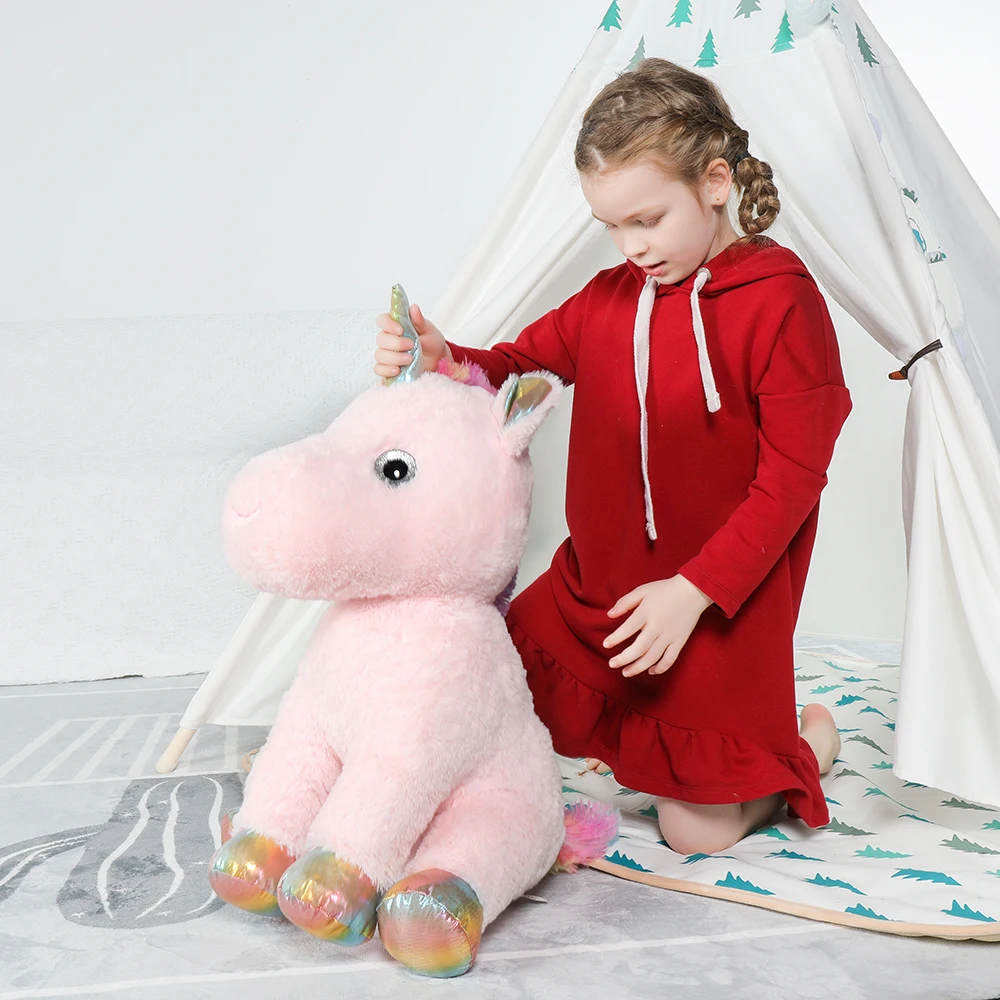 Cute Pink Unicorn Plush Toy for Kids and Parties - Image 5