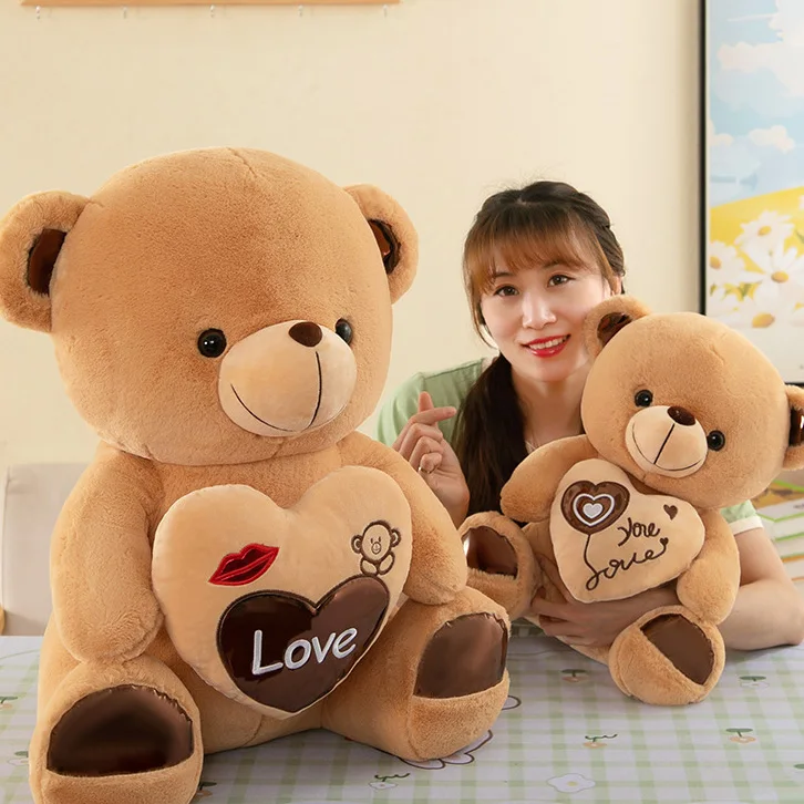 Stuffed Teddy Bear Plush Toy with Heart Design - Image 6