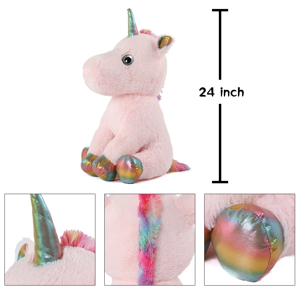 Cute Pink Unicorn Plush Toy for Kids and Parties - Image 4