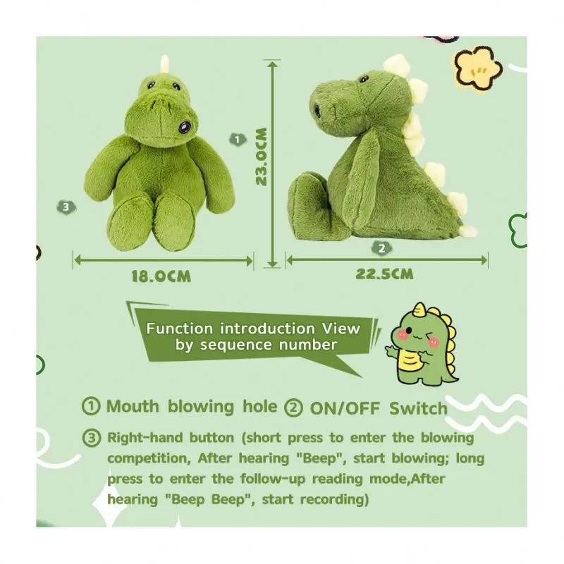 Interactive Plush Toy Hippo Pomeranian Bulldog - Image 4