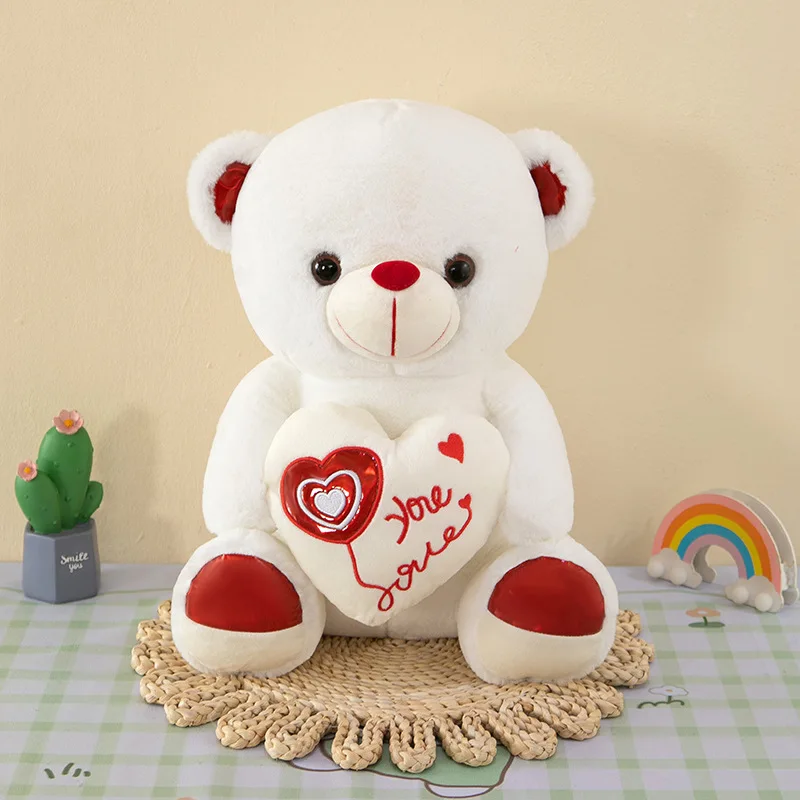Stuffed Teddy Bear Plush Toy with Heart Design - Image 8